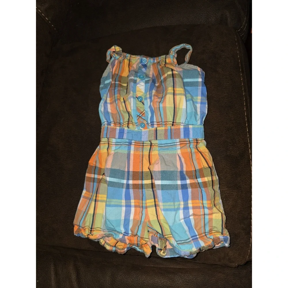 Gymboree tropical bloom plaid romper outfit‎ size 3t